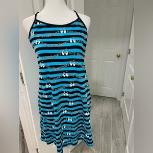 PELICAN (European Company) Blue and Black 100% Cotton Striped Dress/Sleepwear